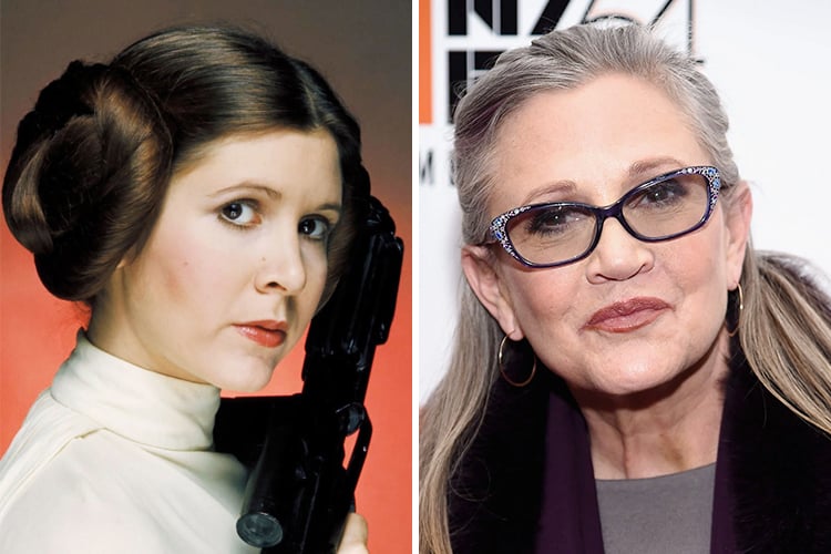 Carrie Fisher Then And Now