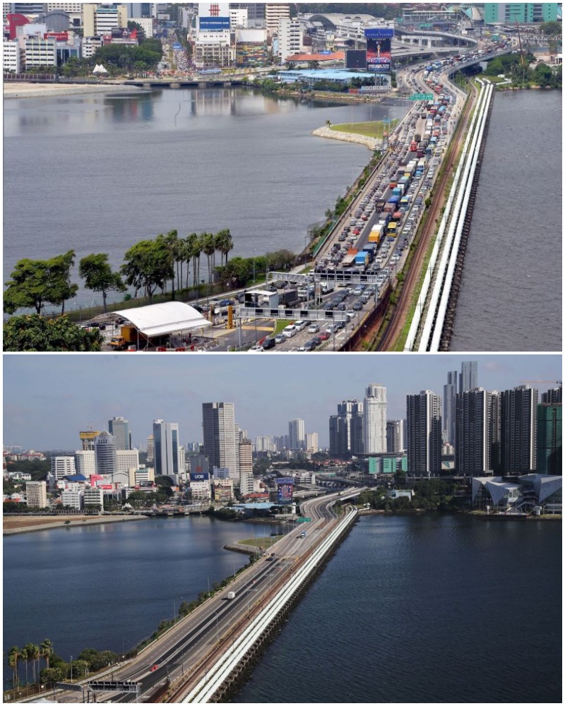 The Pandemic Places In The World Johor Singapore Causeway