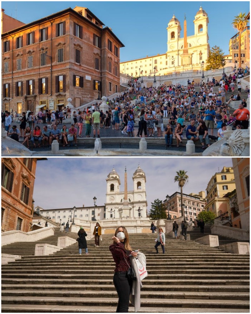 The Pandemic Places In The World Spanish Steps in Rome – Plaza di Spagna in Central Rome