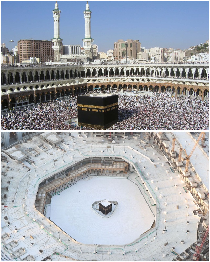 The Pandemic Places In The World The Kaaba at the Grand Mosque in Saudi Arabia