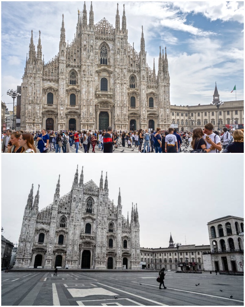 The Pandemic Places In The World The Piazza del Duomo in Milan