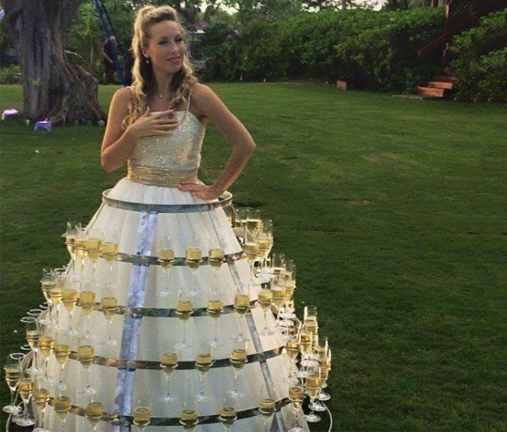 Wedding Dresses That Had Grooms Running For The Hills Champagne, anyone?